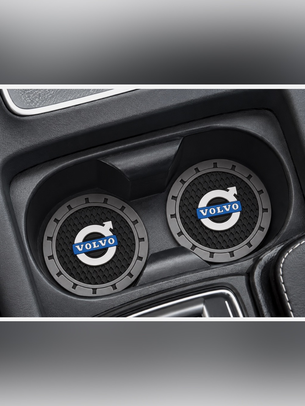 Set of 2 VOLVO Car Drink Cup Holder Coasters NEW